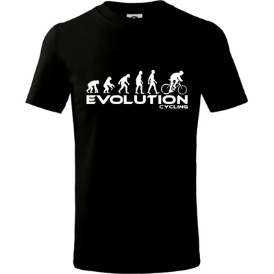 Evolúcia cyklistiky tričko detské čierna