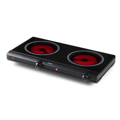 Dvouplotýnkový sklokeramický vařič - DOMO DO339KP, Příkon: 2500 W, Průměr plotny: 18 cm, celokovové tělo
