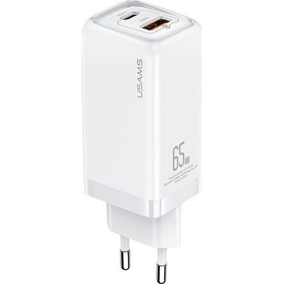 USAMS Мрежово зарядно Usams T47, Super Fast Charging, QC4.0, 65W GaN, White (CC153TC02) (CC153TC02)