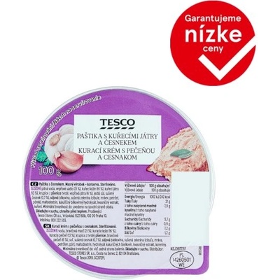 Tesco Kurací krém s pečeňou a cesnakom 100 g