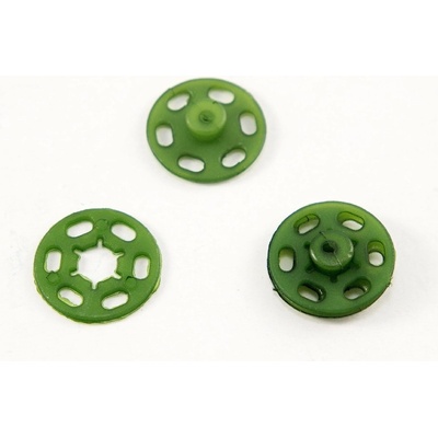 Plastový patentiek - zelená - priemer 1,8 cm