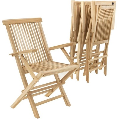 Divero 63471 Sada 4 ks záhradných skladacích stoličiek Divero - teak