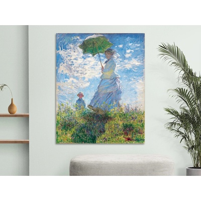 Dáma se slunečníkem - Claude Monet Varianta: 60x75 cm - na KAPA desce 5 mm (k zavěšení)