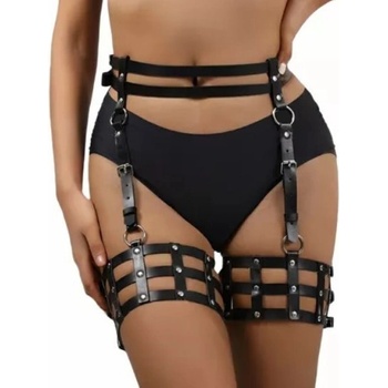 JGF Harness Sexy Thighs Eco Leather Black S/M/L