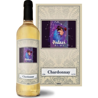 Sablio Vodnár Chardonnay biele suché víno 12 % 0,75 l (čistá fľaša)