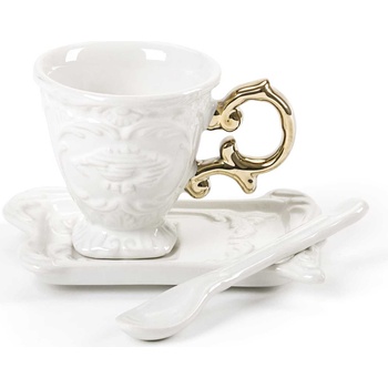 Seletti Чаша за кафе I-Wares Gold с чинийка и лъжичка (09869)
