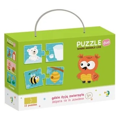 dodo - Детски дуо пъзел - Къде живеят животните? (300117)
