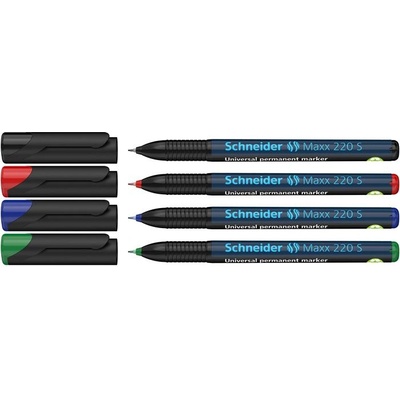 Schneider Комплект маркери за алкохол, OHP, 0, 4 mm, SCHNEIDER "Maxx 220 S", 4 различни цвята 112494 (112494)