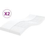 vidaXL Дунапренови матраци 2 бр бели 80x200 см 7-зонов твърдост 20 ILD (356360)