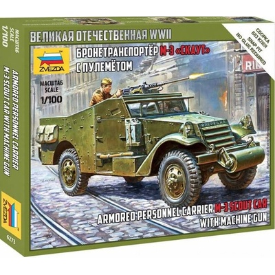 ZVEZDA Wargames WWII military 6273 Soviet M-3 Scout Car with Machine Gun 32-6273 1:100