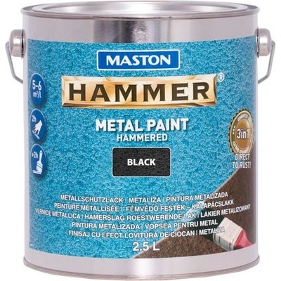 MASTON PAINT HAMMER SMOOTH Farba 3v1 priamo na hrdzu kladivkový lesklý efekt, Zlatá, 2,5L