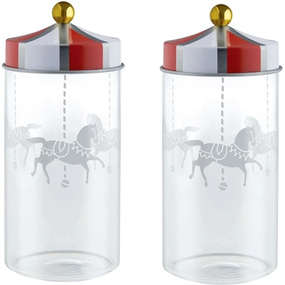 Alessi Кухненски буркан CIRCUS, комплект 2 бр. , прозрачен, Alessi (ALMW68S2)