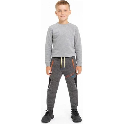 Dětské zateplené tepláky softshellové Šedý melír