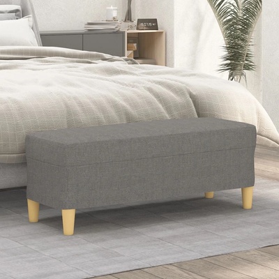 vidaXL Пейка, тъмносива, 100x35x41 см, плат (349376)