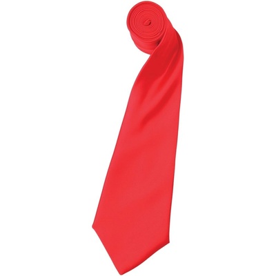 Premier Workwear Saténová kravata jasno červená