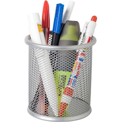 Метален кръгъл моливник Ico мрежа Сребрист (1701111-25-7570654001)