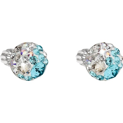 Pavona pecka s krystaly Swarovski modré kulaté 31336.3 light turquoise