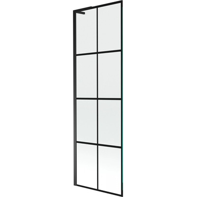 Mexen Next L параван за вана с едно крило 60 x 150 см, черна решетка, черен - 895-060-000-03-77-70 (895-060-000-03-77-70)