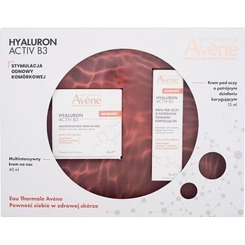 Avene Hyaluron Activ B3 sada nočný pleťový krém Hyaluron Activ B3 Multi-Intensive Night Cream 40 ml + očný krém Hyaluron Activ B3 Triple Correction Eye Cream 15 ml
