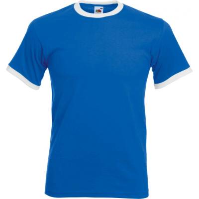 Fruit of the Loom tričko Ringer T racerback krátký rukáv pánské COT16116865101-white/black Bílá/