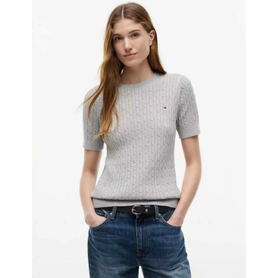 Tommy Hilfiger dámský svetrový top Short-Sleeve šedivý