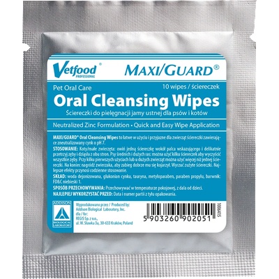Vetfood maxi/guard кърпички за почистване на устата, 10 броя