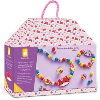 Janod Atelier Креативен комплект Изработка на бижута Дървени мъниста Горски животни 4 бр