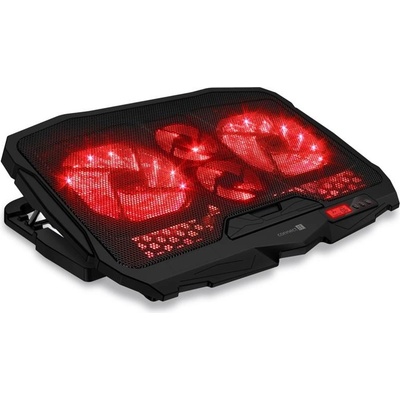 CONNECT IT FrostWind chladicí podložka pod notebook s červeným podsvícením, ČERNÁ; CCP-2200-RD