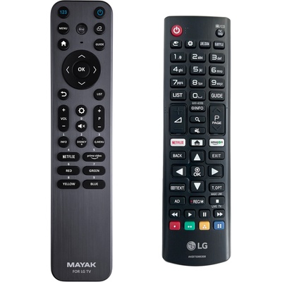 GENERAL LG AKB75095308 Netflix, Prime Video - съвместимо дистанционно управление с метална подсветка MAYAK (AKB75095308 Netflix, Prime Video)