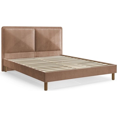 Bobochic Сиво-розово тапицирано двойно легло 180x200 cm тапицирано с включена подматрачна рамка Mara - Bobochic Paris (8836)