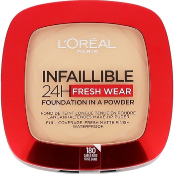 L'Oréal Paris Infallible 24H Fresh Wear Foundation In A Powder make-up 180 Rose Sand 9 g