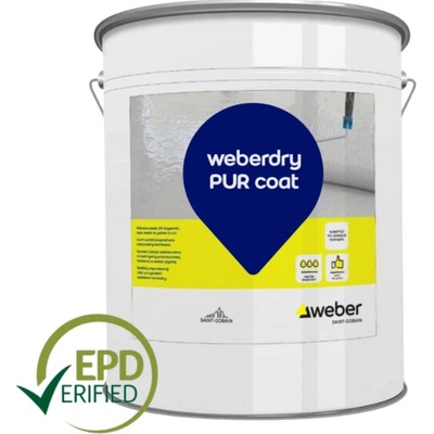 Weber Polyuretanový nátěr vrchní Weberdry PUR coat šedý 20 kg