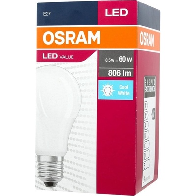 LEDVANCE LED E27 9,5W 4000K 806lm VALUE A-klasik matná