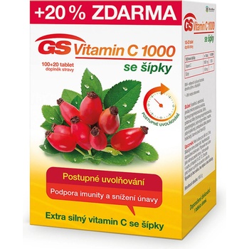 GS GS Vitamin C 1000 se šípky, 100+20 tablet
