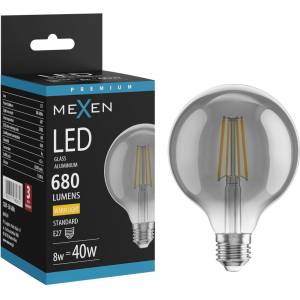 Mexen Vintis LED крушка с нажежаема жичка E27, G95, 8W, Топла - 2700K, 680 lm, димена (L157-E27-0827-70)