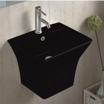 Inter Ceramic Мивка за баня Смарт 48, 5х43 см, с полуконзола за стена, черна (4837 black)