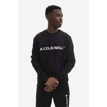 A-cold-wall* Памучен суичър A-COLD-WALL* Essential Logo Crewneck в черно с принт (ACWMW082.)