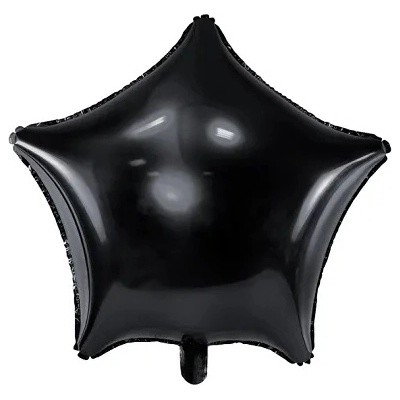 PartyDeco Балон от фолио - Черна звезда 48 см