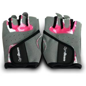 GymBeam Дамски фитнес ръкавици Camo Pink XS