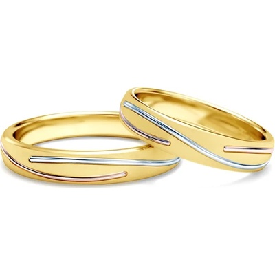 SAVICKI Сватбени халки: Трицветно злато, кръгли. 4 мм