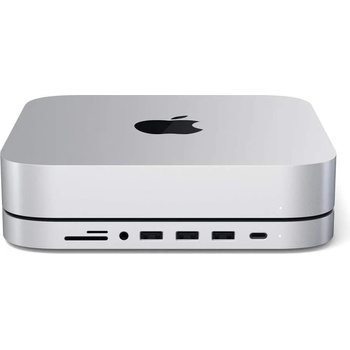 Satechi Aluminium USB-C Stand and Hub for Mac Mini - алуминиева поставка и допълнителен USB-C хъб за Mac Mini (сребрист)