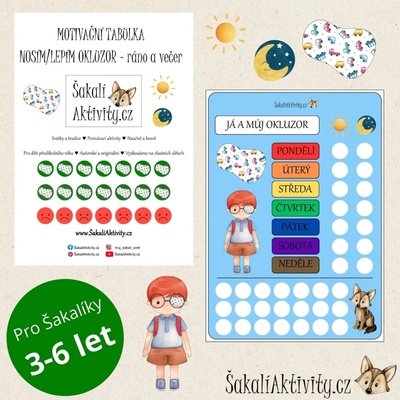 Motivační tabulka - OKLUZOR - 2x denně, chlapec Provedení: PDF soubor