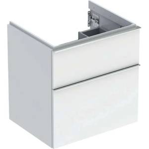 Geberit iCon - Шкаф за мивка 59x62x48 cm, 2 чекмеджета, гланцово бяло 502.303. 01.2 (502.303.01.2)
