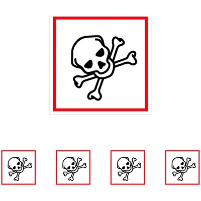 Walteco Symbol GHS 06 – TOXICKÉ 100x100mm, samolepka Množstvo: 5 ks , 20137BP1