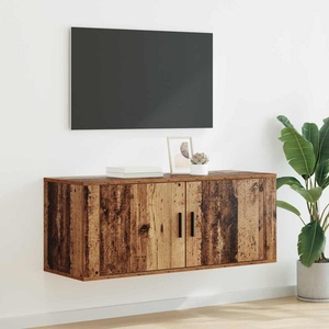 vidaXL Стенен ТВ кабинет 100 x 34, 5 x 40 см Старо дърво (881153)