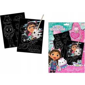 Umelecký set Vyškrabávač Škrabky Dotykové Pero Mačací domček Gabi