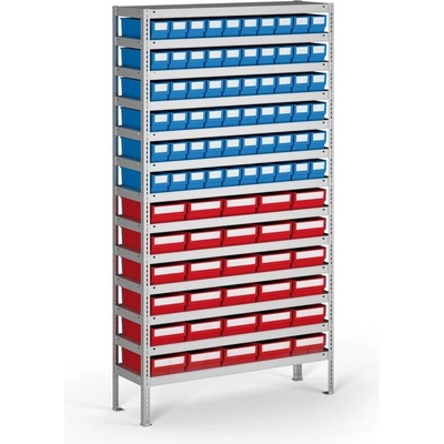 Corping Regál s plastovými boxy ShelfBox, 2000 x 1000 x 300 mm, 60x box A, 30x box D