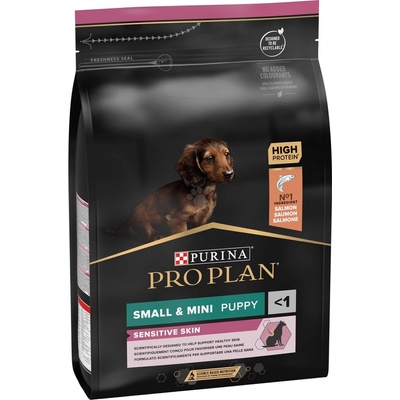PURINA Pro Plan Small&Mini Puppy Sensitive Skin - за малки кученца от дребни породи с чувствителна кожа със сьомг, 3кг