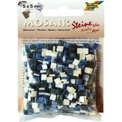 Folia Mozaikové kamienky mramorové, 5 x 5 mm modrá