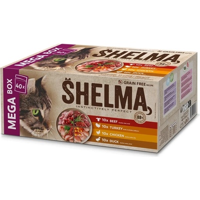 SHELMA hovězí & krůta & kuře & kachna v omáčce 40x85 g